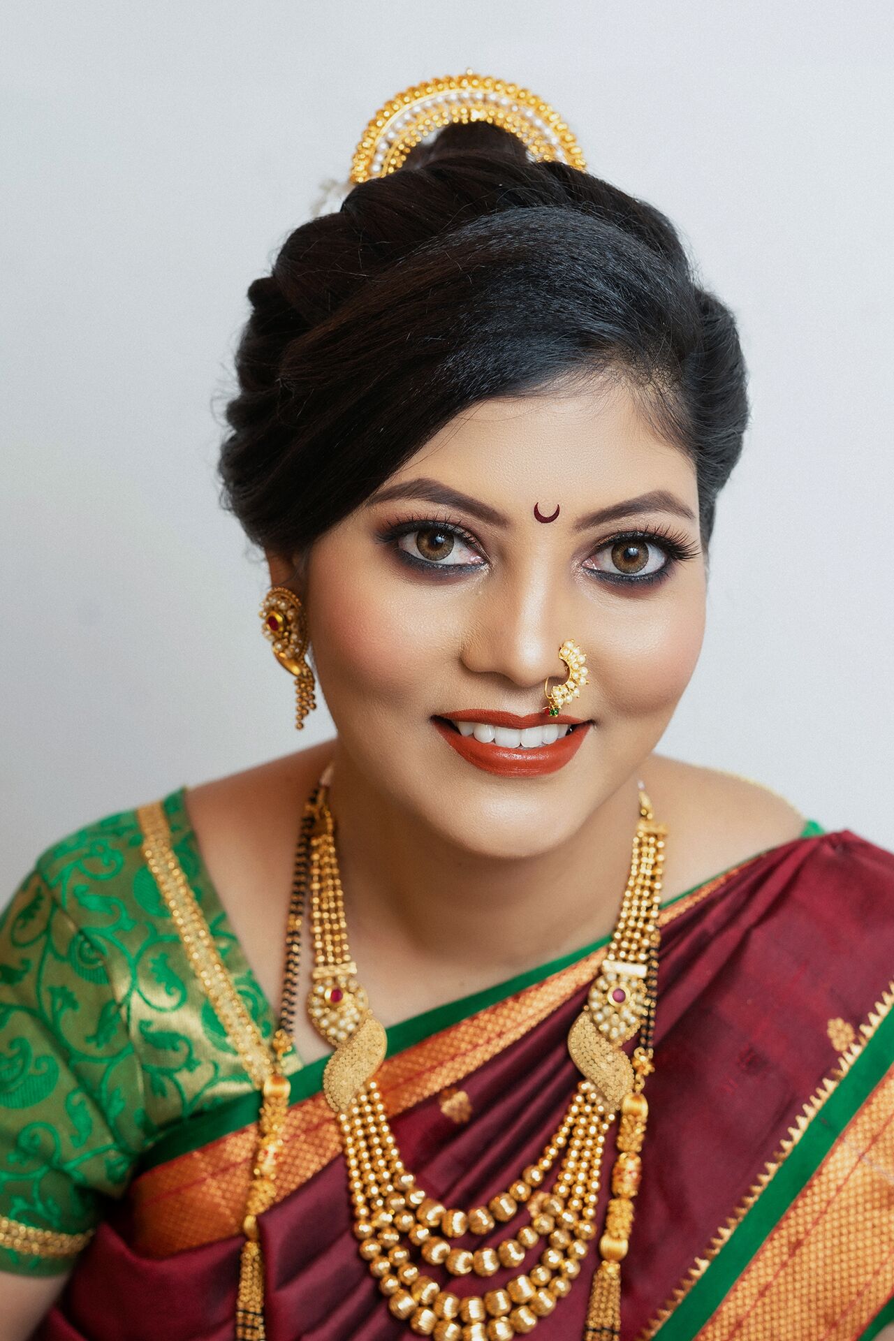 Buy Parna Traditional Gold Plated Pearl Diamond Maharashtrian Nath  (Taar/Pierced) Nose Ring Marathi Wedding Jewellery Bridal Banu Nath For  Women Girls at Amazon.in